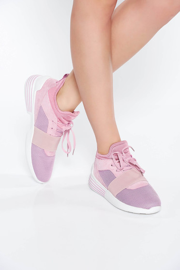 Pink casual lapos talpú sport cipő fűzővel köthető meg