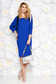 Kék elegáns ruha egyenes szabás vékony anyag kivágott vállrésszel 3 - StarShinerS.hu