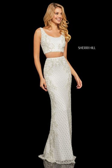 Fehér Sherri Hill 52686 Ruha
