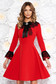 Piros elegáns harang ruha enyhén rugalmas szövet belső béléssel csipke díszítéssel 1 - StarShinerS.hu
