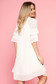 Bő szabású casual fehér SunShine ruha fátyol rakott belső béléssel fodrozott ujjakkal 2 - StarShinerS.hu