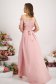 Rózsaszínű aszimetrikus harang ruha muszlin anyagból és csipkés díszitéssel - StarShinerS 2 - StarShinerS.hu