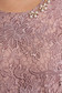 Rózsaszínű alkalmi midi ruha 3/4-es ujjakkal szűk szabás enyhén elasztikus szövet csipkés átfedés 4 - StarShinerS.hu
