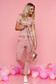 Rózsaszínű SunShine casual nadrág derékban rugalmas zsebes enyhén elasztikus pamut 4 - StarShinerS.hu