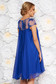 Kék bő szabású alkalmi ruha hímzett betétekkel muszlinból és béléssel 2 - StarShinerS.hu