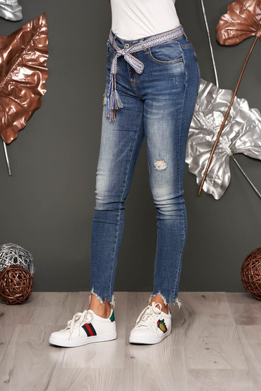 Kék casual skinny pamutból készült farmer