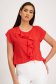 Muszlin bő szabású női bluz - piros, fodros díszítéssel - StarShinerS 6 - StarShinerS.hu