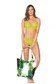 Zöld Cosita Linda strandi táska virágmintás díszítéssel két, közepes hosszúságú füllel 1 - StarShinerS.hu