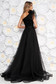 Fekete Ana Radu luxus egy vállas deréktól bővülő szabású ruha béléssel övvel ellátva 2 - StarShinerS.hu