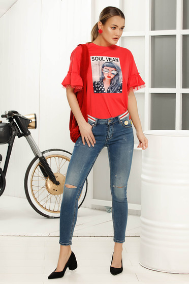 Kék skinny farmer enyhén elasztikus pamutból