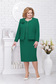 Zöld elegáns női kosztüm szövettel gyöngy díszítéssel 1 - StarShinerS.hu
