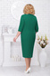 Zöld elegáns női kosztüm szövettel gyöngy díszítéssel 4 - StarShinerS.hu