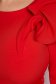 StarShinerS piros szűk szabású ruha enyhén rugalmas szövetből fodros ujjakkal 4 - StarShinerS.hu