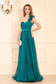 Zöld Ana Radu luxus hosszú mellrésznél szivacsos deréktól bővülő szabású ruha tüllből hátul fűzős 4 - StarShinerS.hu