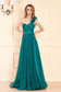 Zöld Ana Radu luxus hosszú mellrésznél szivacsos deréktól bővülő szabású ruha tüllből hátul fűzős 1 - StarShinerS.hu