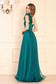 Zöld Ana Radu luxus hosszú mellrésznél szivacsos deréktól bővülő szabású ruha tüllből hátul fűzős 2 - StarShinerS.hu