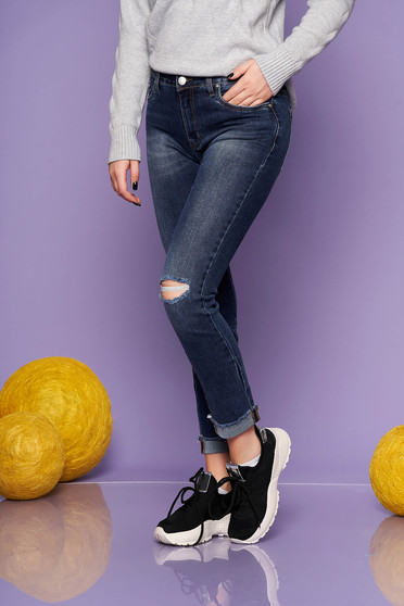 Kék skinny farmer enyhén elasztikus pamutból