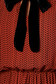 Téglaszínű elegáns rövid gumírozott derekú harang ruha hosszú ujjakkal bársony panelekkel 5 - StarShinerS.hu