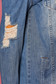 Kék casual midi gombokkal zárható dzseki szakadt farmerből hosszú ujjakkal 4 - StarShinerS.hu