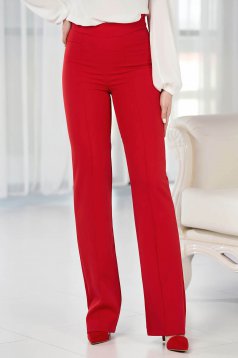 Piros StarShinerS hosszú bővülő elegáns nadrág rugalmas szövetből