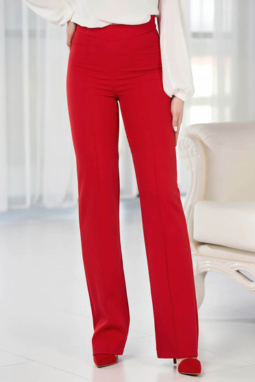 Bő nadágok, Piros StarShinerS hosszú bővülő elegáns nadrág rugalmas szövetből - StarShinerS.hu