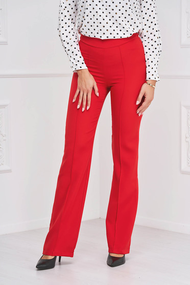 Elegáns nadrág, Piros StarShinerS hosszú bővülő elegáns nadrág rugalmas szövetből - StarShinerS.hu