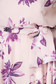 Lila elegáns hétköznapi harang ruha övvel ellátva virágmintás muszlinból 4 - StarShinerS.hu