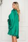 Zöld alkalmi aszimetrikus bő szabású ruha szatén anyagból 2 - StarShinerS.hu
