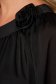 Fekete alkalmi aszimetrikus bő szabású ruha szatén anyagból 4 - StarShinerS.hu