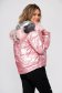 Pink casual vízhatlan dzseki szőrme gallérral 3 - StarShinerS.hu