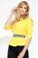 Sárga irodai szűk szabású női ing enyhén elasztikus pamut derekán fodros 1 - StarShinerS.hu