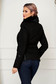 Fekete dzseki casual szintetikus fordított bőr felsőrész bundabélessel ellátva 2 - StarShinerS.hu