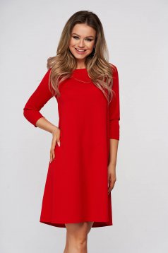 Piros bő szabású rövid StarShinerS ruha rugalmas anyagból