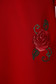 Piros StarShinerS hétköznapi egyenes rövid zsebes ruha virágos hímzés 4 - StarShinerS.hu