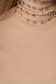 Krémszínű csíkozott anyag női blúz pamutból készült strassz köves díszítés 4 - StarShinerS.hu