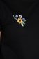 Fekete StarShinerS pamutból készült bő szabású póló virágos hímzéssel 4 - StarShinerS.hu