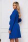 Kék elegáns szűkített rövid kabát övvel ellátva masni díszítéssel 2 - StarShinerS.hu