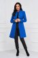 Kék elegáns szűkített rövid kabát övvel ellátva masni díszítéssel 3 - StarShinerS.hu