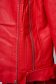 Szűkített piros dzseki műbőrből cipzárral ellátva 4 - StarShinerS.hu
