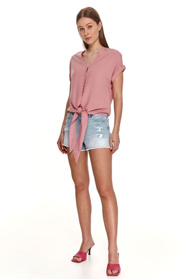 Casual ingek, Pink női ing bő szabású v-dekoltázzsal - StarShinerS.hu