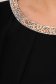 Elegáns bő szabású fekete midi muszlin ruha strassz köves díszítés 3 - StarShinerS.hu