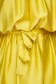 Sárga ejtett vállú aszimetrikus fodros ruha szaténból harang alakú gumirozott derékrésszel 4 - StarShinerS.hu