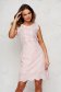 Világos rózsaszínű horgolt csipke egyenes ruha hátul megköthető öv 1 - StarShinerS.hu