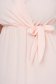 Fodros midi világos rózsaszínű ruha vékony anyagból harang alakú gumirozott derékrésszel 4 - StarShinerS.hu