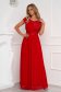 Piros mellrésznél szivacsos hosszú alkalmi muszlin harang ruha csipke díszítéssel 1 - StarShinerS.hu