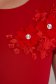 Piros midi midi muszlin harang alakú StarShinerS ruha gumirozott derékrésszel virágos díszekkel 4 - StarShinerS.hu
