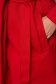 Piros egyenes szabású kabát vastag anyagból, eltávolítható övvel és bundabélessel ellátva 4 - StarShinerS.hu