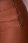 StarShinerS barna műbőr casual szűk szabású magas derekú oldalt cipzárral zárható nadrág 5 - StarShinerS.hu