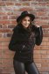 Fekete szűkített rövid dzseki, szintetikus fordított bőr felsőrésszel és műszőrmével 3 - StarShinerS.hu