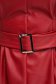 Piros rövid bő ujjú egyenes műbőr ruha öv típusú kiegészítővel 5 - StarShinerS.hu